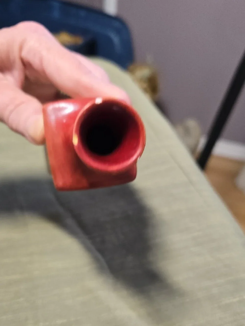 Handmade Marbled Ceramic Bottle – Peach and Coral